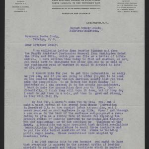 Letter from Varner to Craig, August 29, 1913, page 1