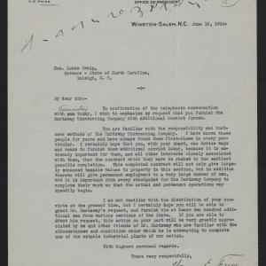Letter from Fries to Craig, June 12, 1916