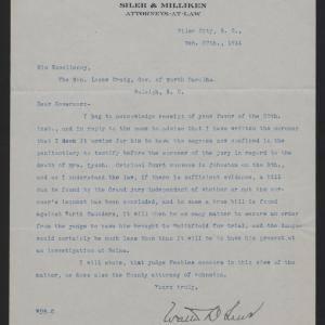 Letter from Siler to Craig, February 27, 1914