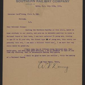Telegram from Dorsey to Craig, July 12, 1916