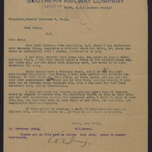 Telegram from Dorsey to Young, July 1916