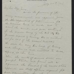Letter from Young to Jones, July 24, 1916, page 1