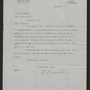 Letter from Watson to Craig, August 15, 1916