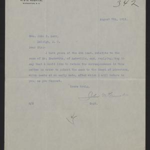Letter from McCampbell to Kerr, August 7, 1913