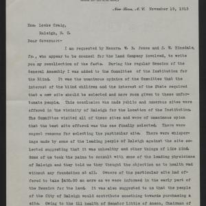 Letter from Ward to Craig, November 19, 1913, page 1