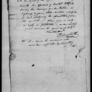 Letter from Richard Smith to the United States Pension Office, 25 August 1838, page 1
