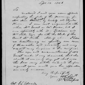 Letter from R. T. Simpson to James L. Edwards, 12 September 1846