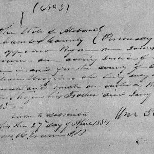 Affidavit of William Strozier in support of a Pension Claim for Margaret Strozier, 27 April 1854