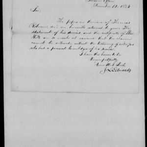 Letter from James L. Edwards to John Blair, 12 December 1834
