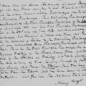 Affidavit of Nancy Boyd in support of a Pension Claim for Mary Yarborough, 8 July 1839