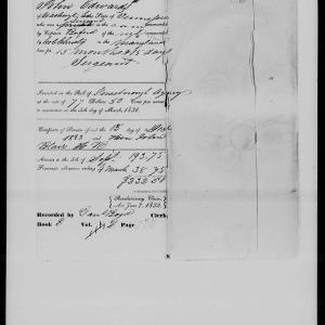 Docket for Pension from the U.S. Pension Office for John Edwards, 13 December 1833