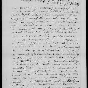 Application for a Veteran's Pension from John Jenkins, 18 October 1827, page 1