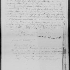 Affidavit of Asseneth Stricklen in support of a Pension Claim for Susana Alexander, 1 May 1846, page 1