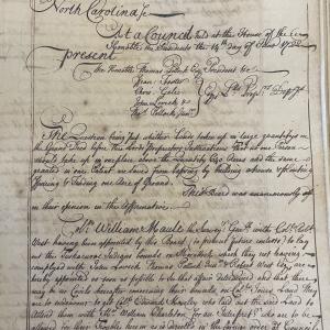 Extract of Minutes of the North Carolina Council, 14 June 1722, page 1